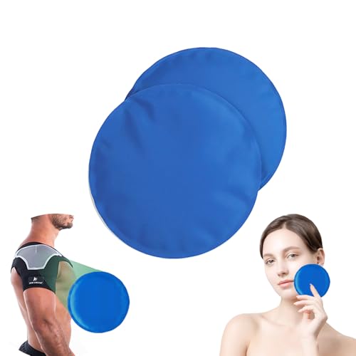 Sport Emblema Gel Ice Pack Circles - Small Ice Packs, Reusable Ice Pack for Injuries, Ice Packs Reusable, Breastfeeding, Wisdom Teeth, Sinus Headaches, Physical Cooling (2 Pcs x 5.5