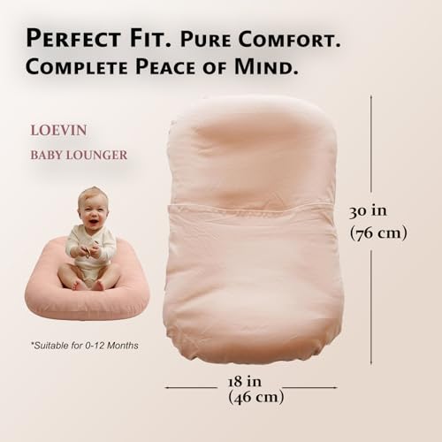 Image of Baby Lounger Play Mat,Baby Lounger for Newborn Tummy Time for Babies in Bed,0 Angle Newborn Loungers Babies Nest for Boys & Girls 0-12 Months(Pink)
