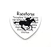 Magnete da frigorifero da corsa – sagoma di cavallo in ceramica nera su bianca magnete da frigorifero a forma di cuore con caratteristiche di cavallo in fondo. idea regalo ideale per gli amanti dei immagine