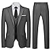 Autsel Trajes para Hombre Slim Fit de 3 Piezas Vestido de Novia Elegantes Suits Negocio Boda Blazer Chalecos Pantalones Gris Oscuro L