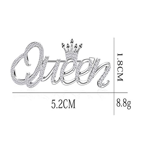 Personality Fashion Queen Crown Brooch Pins Crystal Elegant Flower Brooch for Women Girls3