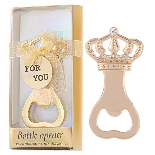 12Pcs Baby Shower Favors For Guest Supplies Crown Shaped Bottle Opener Wedding Favor With Box Wedding Favors Party Souvenirs Decorations (Crown 12Pcs) #TOP6