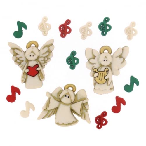Dress It Up Christmas Angels Buttons - per Pack