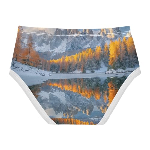 Girls Underwear Toddlers 2t Cotton Panties for Girl Fun Print Briefs Underpants Autumn Landscape Scenery Mountain2