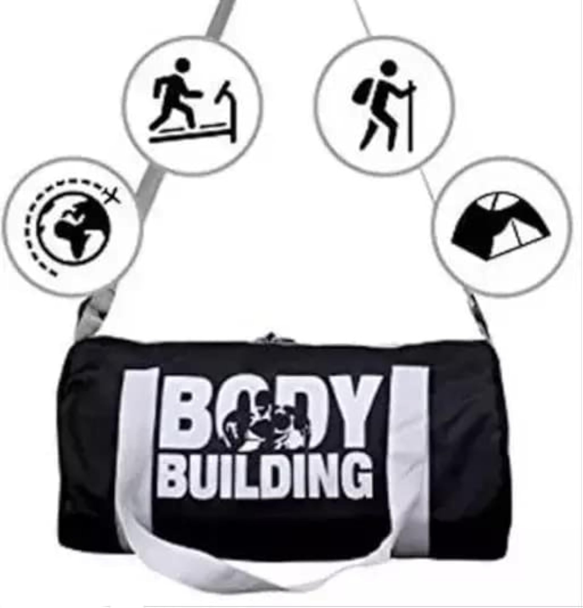 Gym Bag Combo Men Black Gym Bag, Shaker Stop Bottle and Gloves