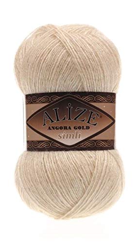 9 skn (9 Balls) Alize Angora Gold simli, Silvery, Wool Yarn, Acrylic Yarn, Knitting Yarn, Crochet Ya