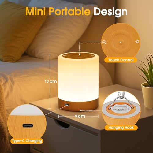 YUNJAYI Kids Night Lights for Bedroom, LED Bedside Table Lamp Touch Dimmable, 13 Colors Changing & 5 Modes, Portable Small Lamp USB Rechargeable Sleep Aid,Eye Caring Baby Night Lamp Nursery with Timer by YUNJAYI - Image 7