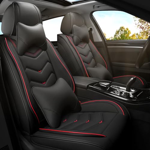 Image of ADERN Car Seat Covers for Jeep Wrangler 2000-2026, Premium Nappa Leather Car Seat Cover, Stylish Sport Seat Covers, Automobile Seat Cover Sets.(Luxury 2 Seats /Black)