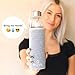 Crystal Elixir Infused Clear Motivational Gem Water Bottle + Protective Sleeve + Removable Crystals Healing Stones | Witchcraft Supplies Infuser Water Bottle – 15 Oz (Amethyst)