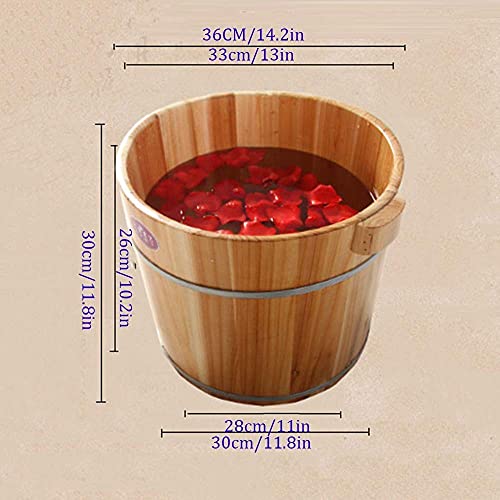 Cubeta de madera para baño de pies, 30 cm grosor con tapa miniatura 5