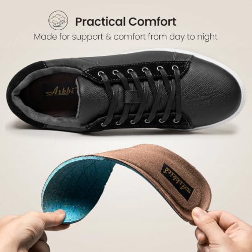 Image of Arkbird Mens Casual Shoes Leather Fashion Sneakers Business Casual Dress Sneakers Lace-up Oxford Shoe for Men