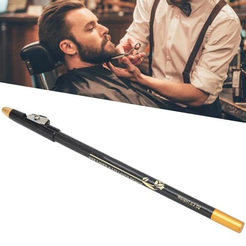 Beard Pen Professional Beard Pencil Filler, Household Beard Pencil Liner Shaping Styling Tool for Neat and Thick Beards, with Compact Design, Equipped with Pencil Sharpener (Black)