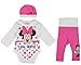 Produktbild Disney Baby Mädchen Set Outfit 3-teiler mit Minnie Mouse in Gr. 56 62 68 74 80 86 Baumwolle süß für 6-12 12-18 18-24 Monate 1 Jahr Body Mütze Hose Farbe Modell 6, Größe 62