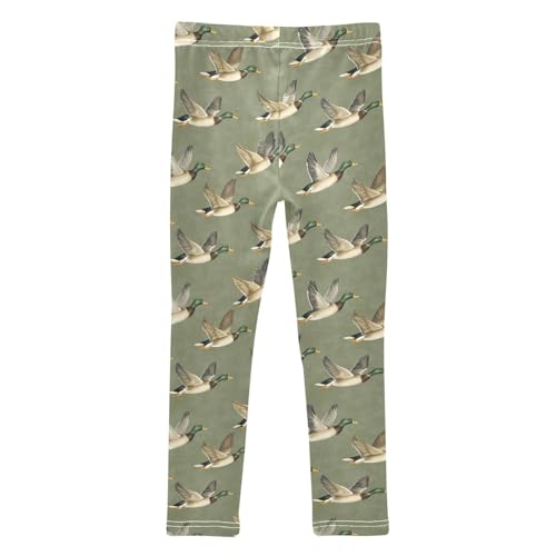 Girls Leggings Soft Toddler Ankle Length Bottoms Mallard Ducks Kids Dance Yoga Pants 4-10 Years2
