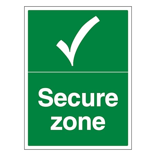 Panneau de sécurité V Safety Secure Zone autocollant grand format pour sécuriser les accès