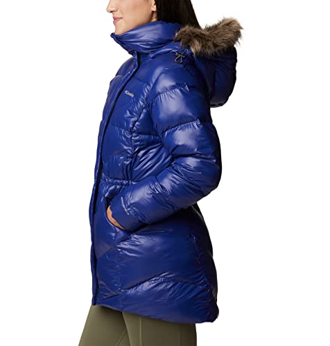Blouson mi-long matelassé avec isolation thermique hiver couleur sapphire