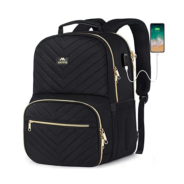 MATEIN Lunch Backpack for Women, 15.6inch Laptop Work Backpack with Insulated Cooler Compartment, Water Resistant Teacher Nurse Backpack with USB Port for College Picnic Camping Beaches, Women Gifts
