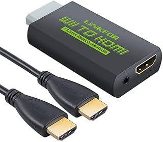 LiNKFOR Wii HDMI Converter With 3ft HDMI Cable /Wii to HDMI Converter -Scales Wii Signal to 720p and 1080p HDMI Signal- Wii2HDMI 720P Or 1080P Video Converter Adaptor HD HDTV + 3.5MM Audio Output