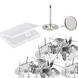 Contenido del Paquete: Este juego incluye 150 clavos chinchetas decorativas y una caja de plástico vacía. La caja mide aproximadamente 108 x 75 x 18 mm, lo que facilita la organización y el transporte, manteniendo los artículos ordenados y evitando que se dispersen. Ya sea para uso doméstico diario o para reponer a largo plazo para estudiantes y aficionados a las manualidades, este juego de clips chinchetas decorativas pared les facilitará la vida y la hará más eficiente.