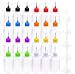 DEPEPE 24pcs 30ml Needle Applicator Tip Bottles, Translucent Glue Bottles and 8 Color Tips for DIY Quilling Craft, Acrylic Painting, with 5 Funnel