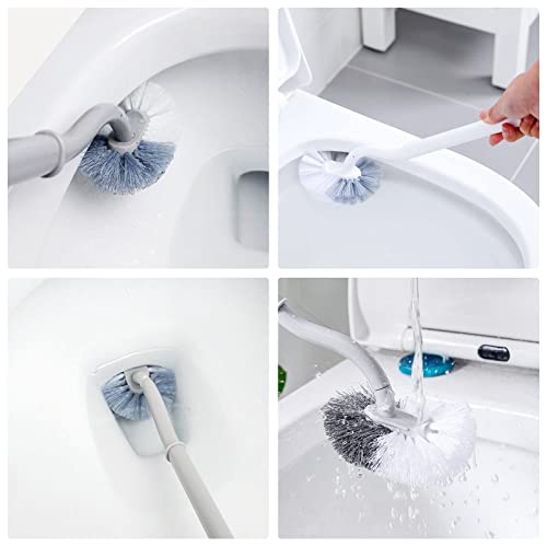Klobürste Toilettenbürste WC Bürste Reiniger Reinigungsbürste Toilettenbürsten Toilet Brush für Badezimmer Langer Griff Tiefenreinigung, 2 Pack