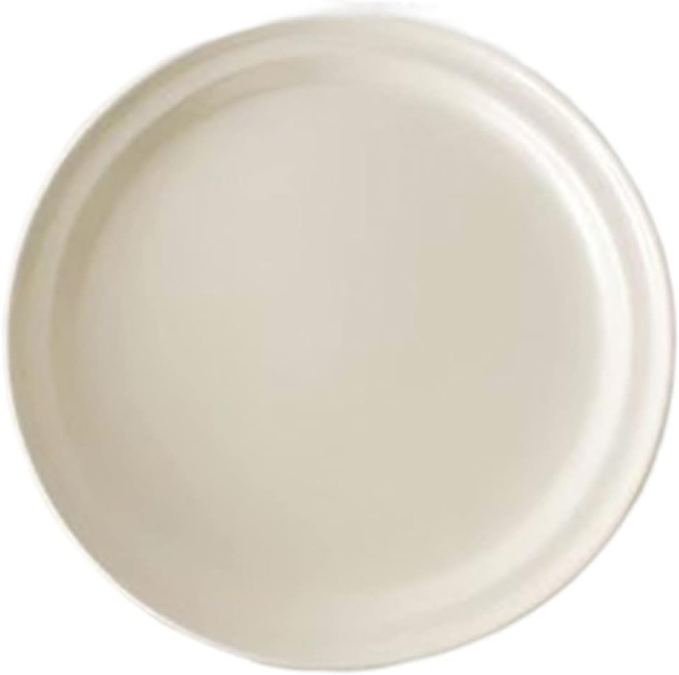 Dessert White Plate Ceramic Dining Home Kitchen Restaurant Cafe Dessert Round Simple Solid Color Snacks(Small)