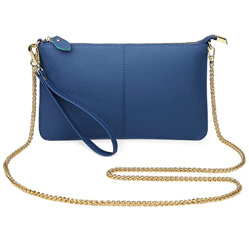 Image of Uromee Genuine Leather Wristlet Wallet Clutch Purses with Detachable Chain