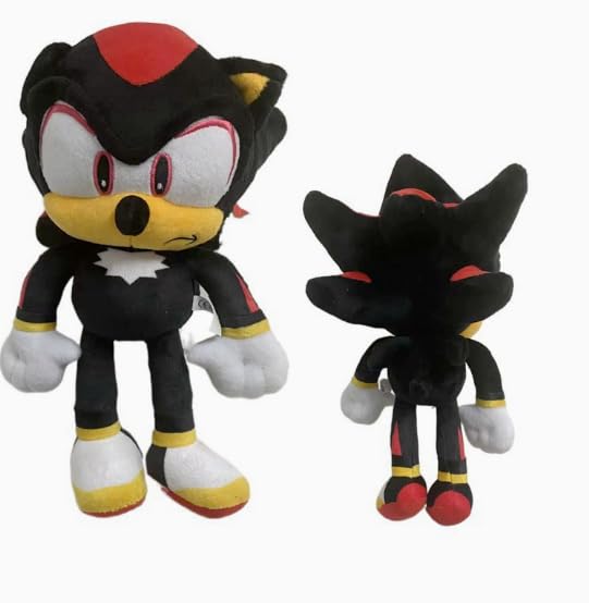 MIFKLMV Anime Soft Plush Toys 12inch Cartoon Plush Toy Anime Plushies Dolls Toy Cute Stuffed Animal The Movie Plush Figure,Shadow, Tails, Knuckles Soft Toy for Kids Boys Girls Birthdays Gift-Black — image 1