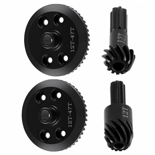 BRKRC Steel Front Rear Differential Gears RC Spiral Cut Diff Gear Sets for Tra-xxas 1:16 Mini Maxx/Mini Slash/XRT VXL 3S Monster Truck Upgrades (Front & Rear Diff Gear Set)