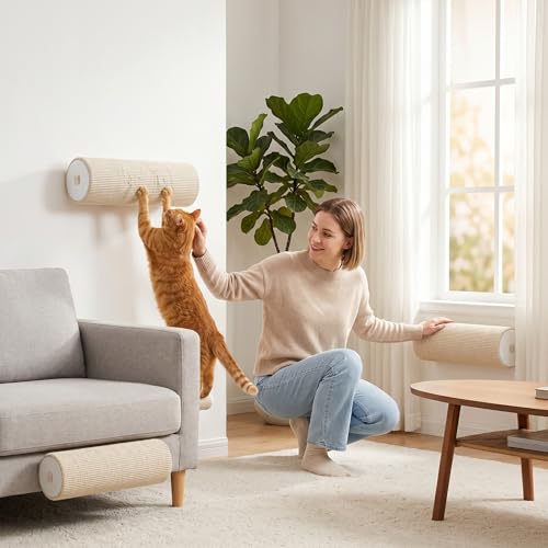 Rascador de pared para gatos, 3 piezas de papel corrugado miniatura 2