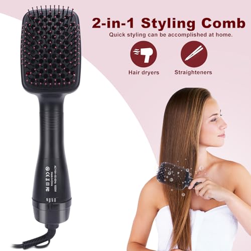 Sonew 2 in 1 Hair Dryer Brush & Straightener Brush, Hair Dryer and Styler, Negative Ion Blow Dryer Brush, Hot Air Brush Detangles, Dries, Smooths, Reduce Frizz & Static - Image 3