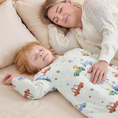 MlKAFEN Baby Schlafsack Langarm mit fuBen 3,5 tog, Winter babyhöhe 105-115cm – Ansicht 7