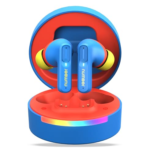 Image of Number Super Buds 555 ANC (32db) Truly Wireless in Ear Earbuds with 66H Playtime, Dual Pairing Ear Buds, 35ms Low Latency, 13mm Speakers, 4Mic ENC, BT 5.4, Fast Charging, Made in India (Blue Lava)
