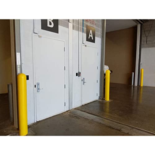 Ideal Shield 1/4" Yellow Bollard Cover - (6-6 5/8" X 52"). Dome Top Bollard Post Sleeve. Installation Tape Included #TOP3
