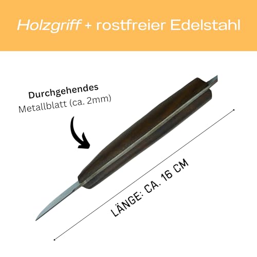 Instrumentezentrum 2x Gipsmesser mit Küvettenöffner, Holzgriff, 16 cm - Gips Messer Kitt-Messer