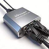 RJ45 Ethernet Splitter 1 to 2, 1000Mbps High Speed LAN Splitter Switch for Cat 5/5E/6/7/8 Cable, 2 Devices Work Simultaneously, Gray
