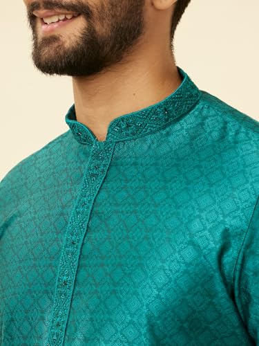 Manyavar Men Art Silk Self Design Kurta Pyjama Set2