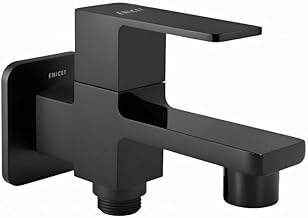 2 in 1 Bib Tap, Made Black, with Wall Flange, Suitable for Health Faucet, Hand Shower, Geyser, Two Way Tap for Bathroom (QGA105)