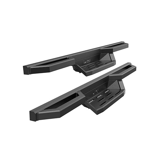 APS Stainless Steel 6.5in Nerf Bars Pocket Steps Square Tube Rocker Guards Compatible with Jeep Wrangler TJ YJ 2Dr 87-06