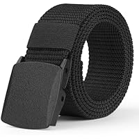 Aomig Cinturón de Nylon, Cinturón Canvas sin Agujeros para