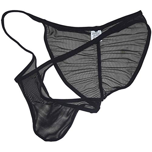 Men Slinky Brazilain Bikini Briefs Underwear Ruched Back Sheer Cheeky Briefs2