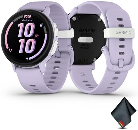 Garmin Bounce 2, Kids Smartwatch with Calling, Messaging and Location Tracking Features, Light Purple Bundle with Microfiber Cleaning Cloth image 4