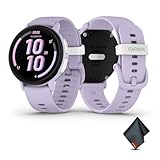 Garmin Bounce 2, Kids Smartwatch with Calling, Messaging and Location Tracking Features, Light Purple Bundle with Microfiber Cleaning Cloth
