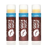 Zum Vanilla Kiss Stick (Pack of 3) with Certified Organic Sunflower Seed Oil, Beeswax, Shea Butter, Pure Essential Oils, Candelila Wax, Vitamin E and Honey, 0.15 oz