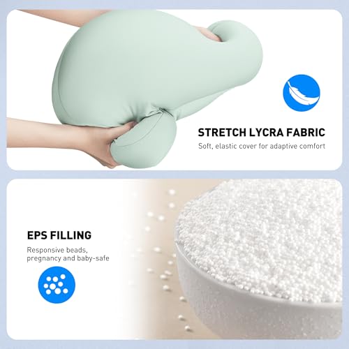 AboveTEK Tablet Kindle Pillow Stand, iPad Pillow Holder, Compatible with 4.7\" to 12.9\" Kindle, ipad, Tablet, Phone, Tablet, 360° Adjustable iPad Stand with Soft Bean Bag for Bed Sofa Reading (Cyan) - Thumbnail 2