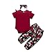 WERTYT Outings für Kleinkinderoberteile Kurzarm-Oberteile Daily 3PCS Outings Sommerkleid Baby 80, Bordeaux, 3-6 mois
