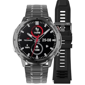 Smartwatch Technos Connect Sports Call Preto - TSPORTSCAB/6F TSPORTSCAB/6F