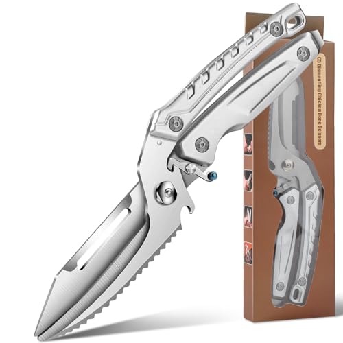 Poultry Shears, Kitchen Scissors for Food, All Purpose Heavy Duty for Chicken Wing/Thigh/Bone, Meat, Quail, Fish, Turkey, Vegetables, Stainless Steel Cooking Aid Scissors, Dishwasher Safe, Separable
