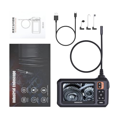 Zunetsutock Cámara endoscópica, pantalla recargable de 11 cm, cámara Borescope para inspección, para tubos de escape, reparación de electrodomésticos, control de motor de coche, hidráulicos y