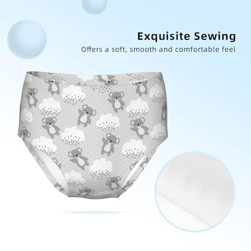 Happy Cute Koala Flying In The Sky Girls' Underwear Soft Cotton Little Girls Panties Comfort Briefs3
